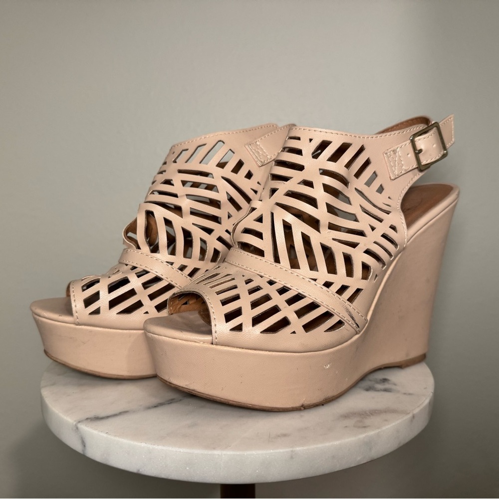 Women's Cream Wedge Heels
